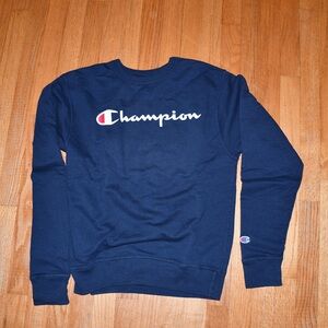 Champion Blue Crewneck Sweater Classic Style
